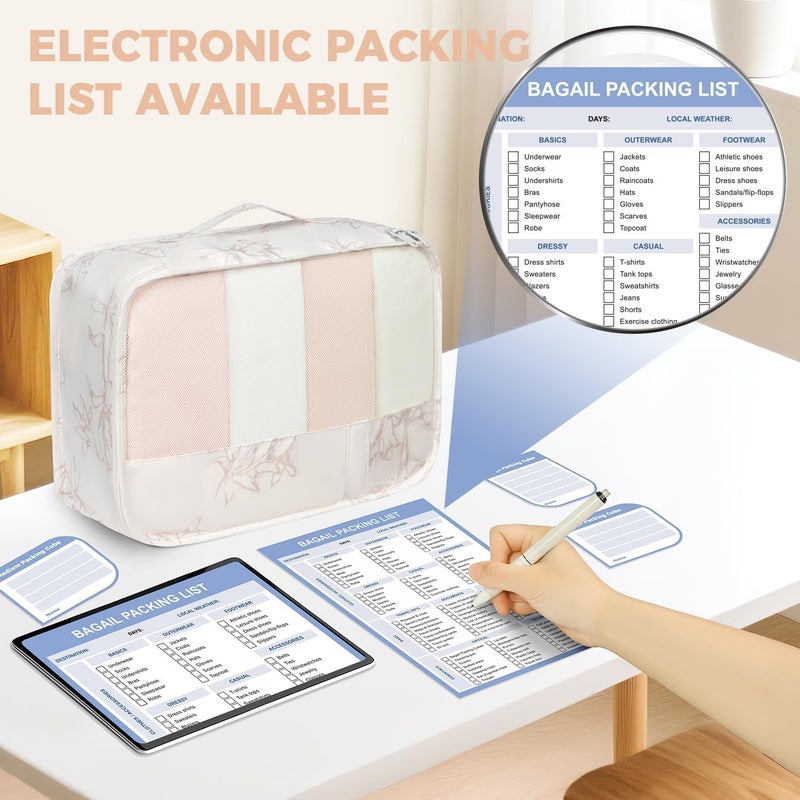 BAGAIL 9 Set Packing Cubes with Packing List Luggage Packing Organizers for Travel Accessories - Image 4